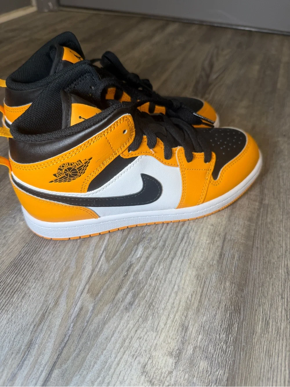 Jordan Mid-Top Sneakers in Yellow, Black & White